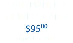 5000 PRINTED BUSINESS CARDS $9500 Inquire For Details