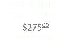 1000 PRINTED BROCHURES $27500 Inquire For Details